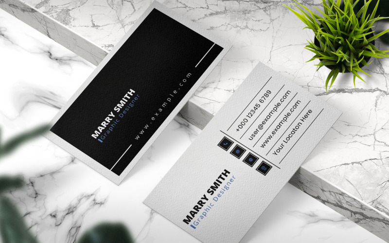 Simple Black & White Business Card Corporate Identity