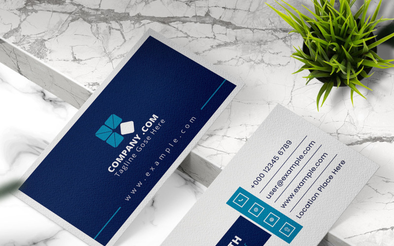 Simple Creative Blue Business Card Template Corporate Identity