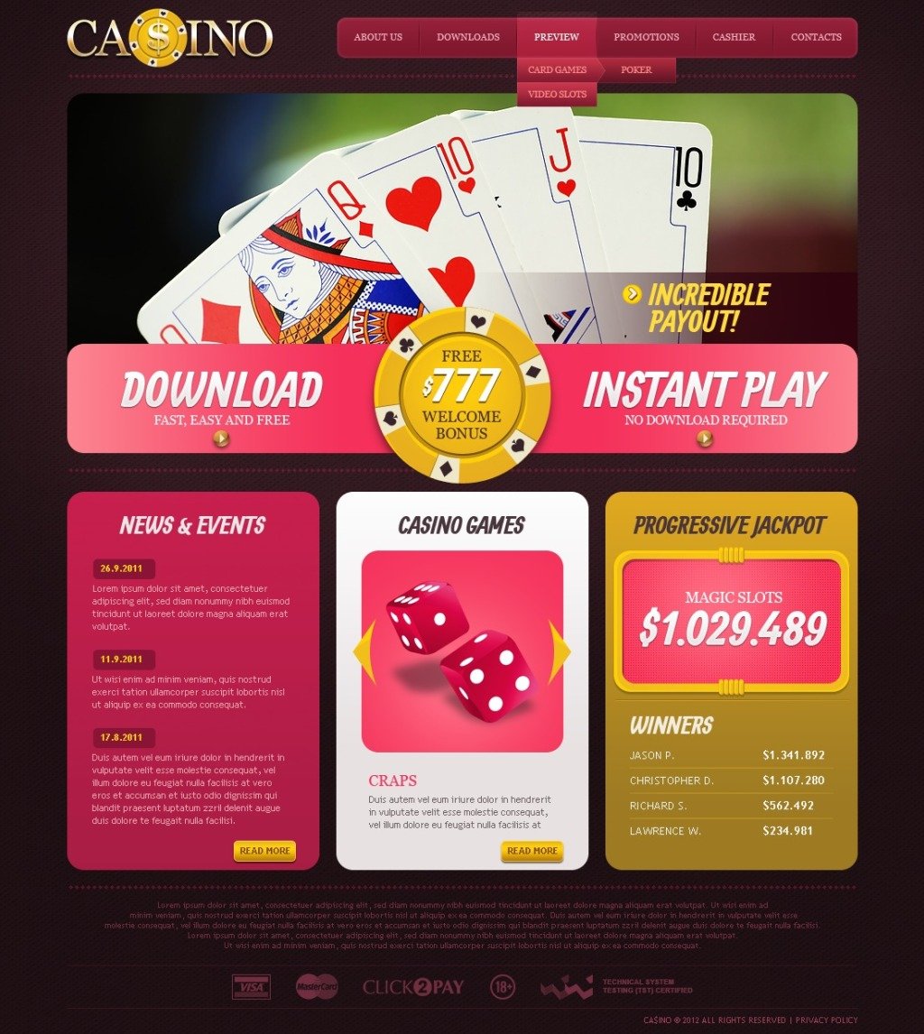 Casino Website Templates