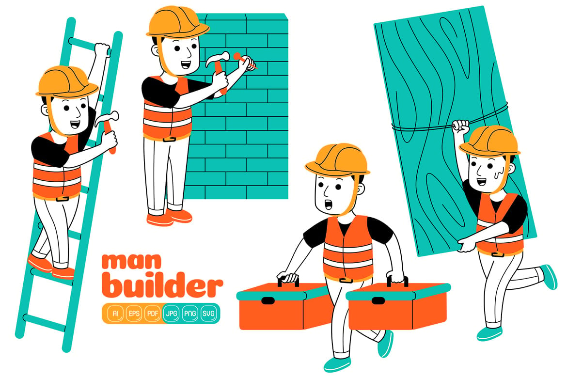 Kit Graphique #375008 Homme Construction Web Design - Logo template Preview