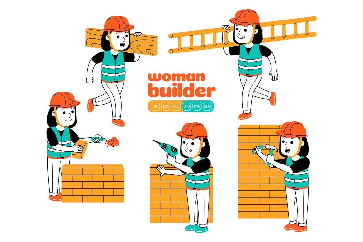 Kit Graphique #375013 Builder Woman Divers Modles Web - Logo template Preview