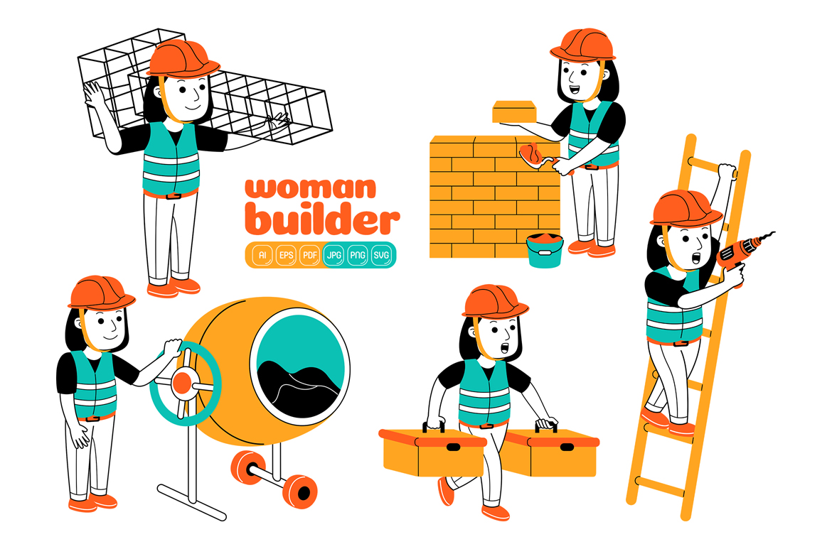 Kit Graphique #375018 Femme Construction Web Design - Logo template Preview