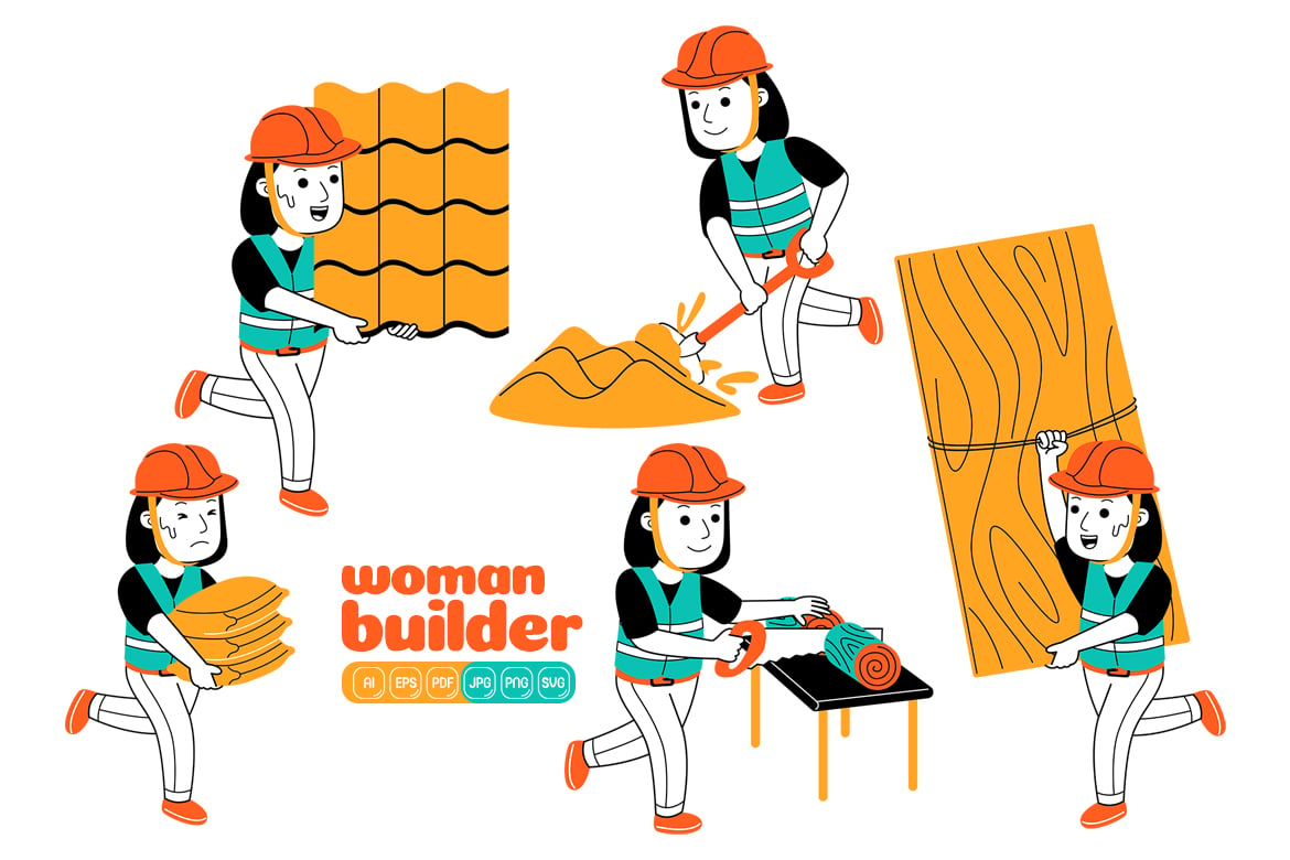 Template #375020 Woman Construction Webdesign Template - Logo template Preview