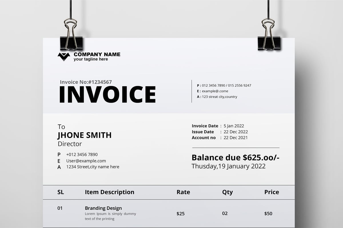 Template #375025 Invoice Clean Webdesign Template - Logo template Preview