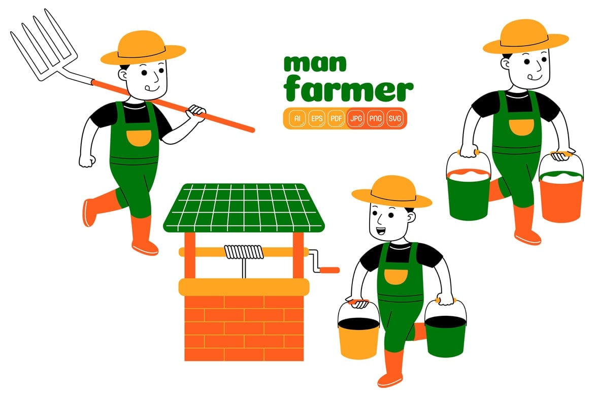 Kit Graphique #375031 Man Farmer Divers Modles Web - Logo template Preview