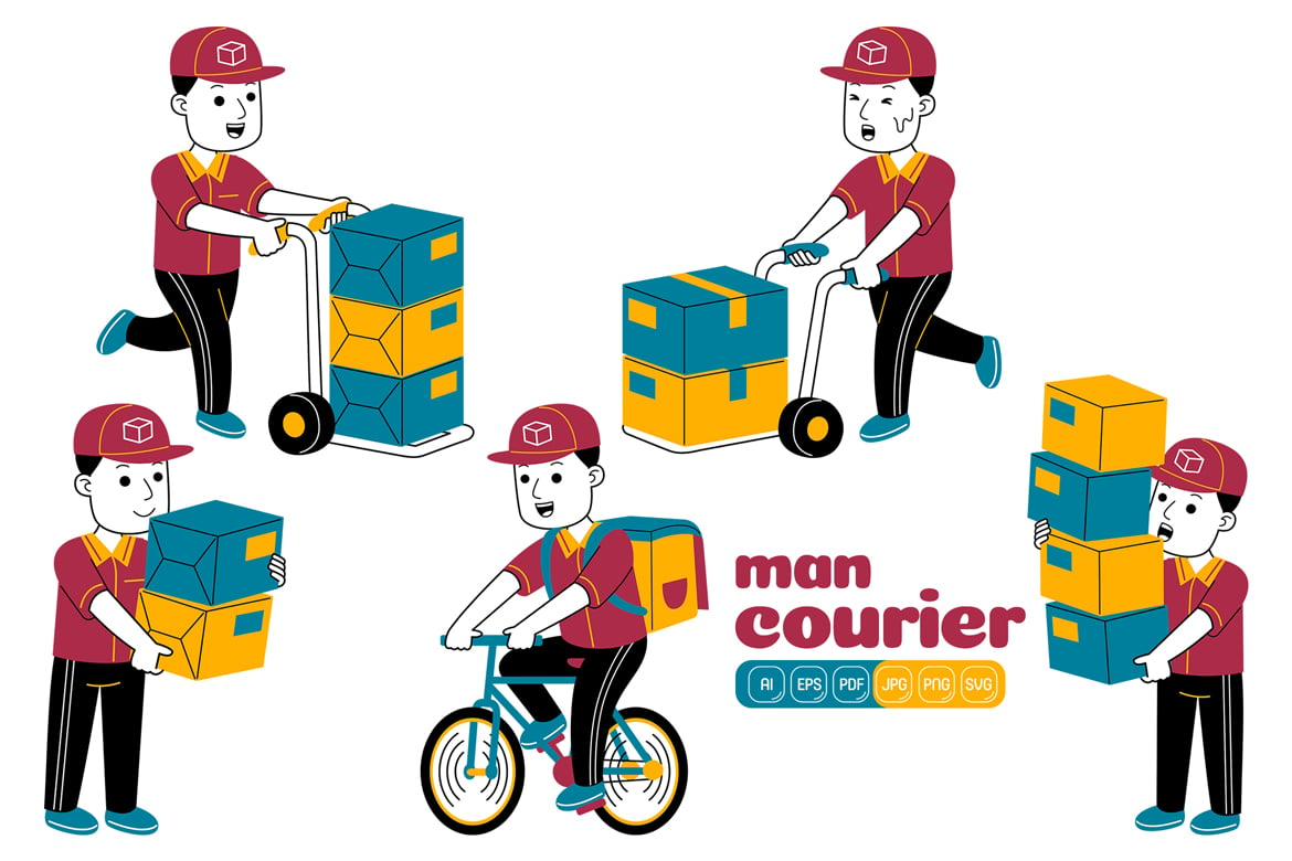 Kit Graphique #375046 Courier Service Divers Modles Web - Logo template Preview