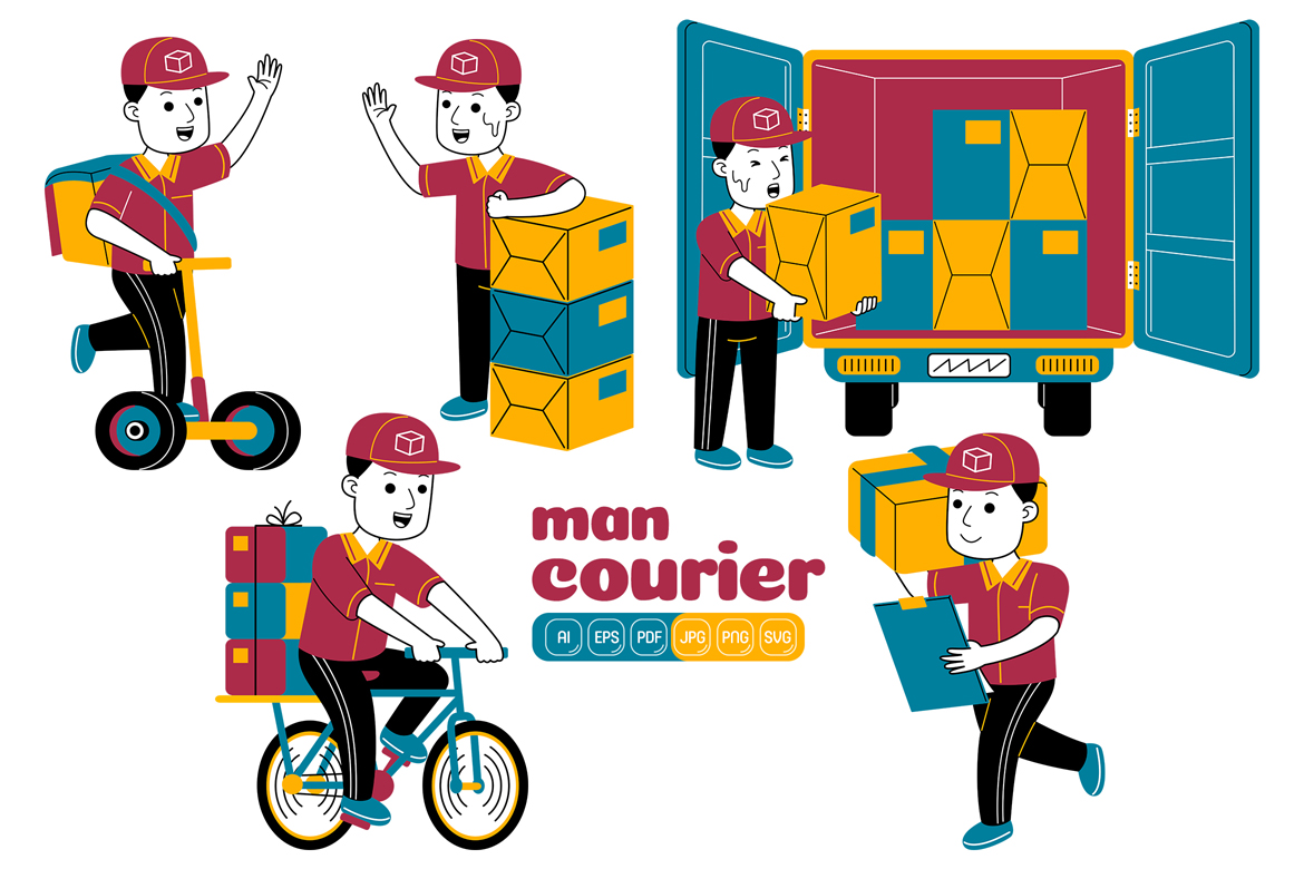 Kit Graphique #375047 Courier Service Divers Modles Web - Logo template Preview