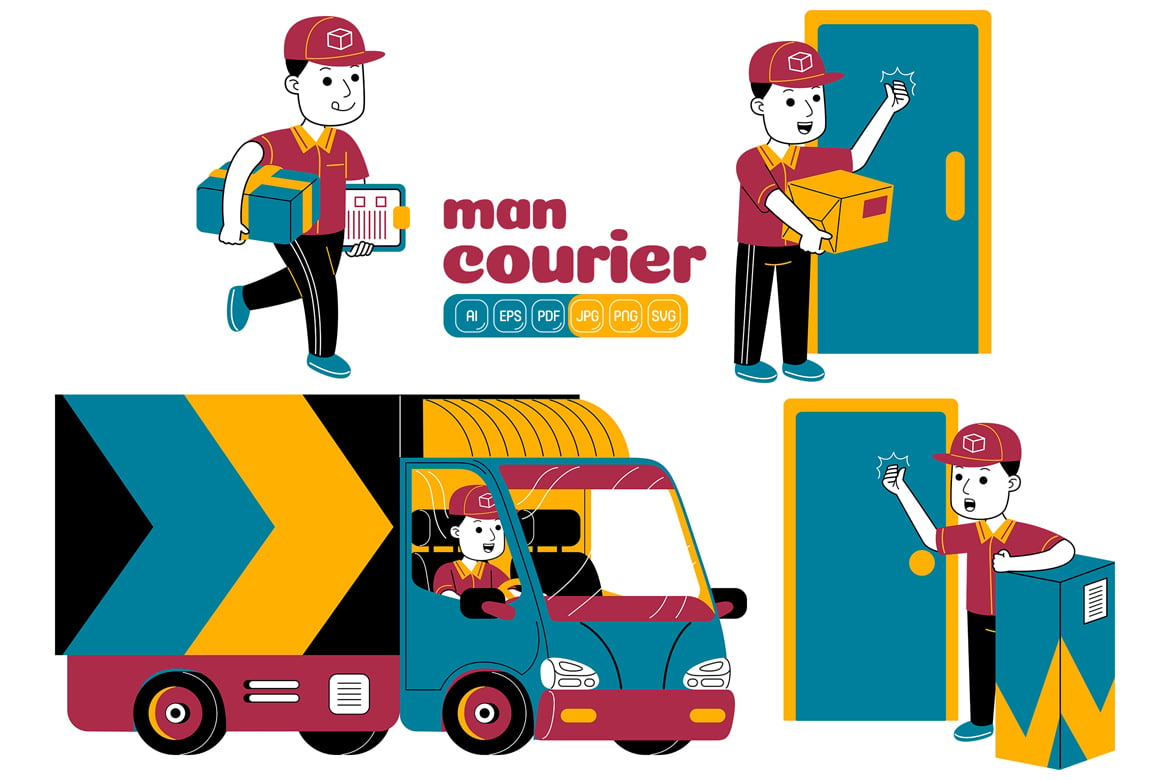 Kit Graphique #375048 Courier Service Divers Modles Web - Logo template Preview