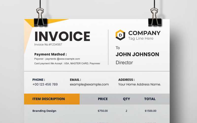 Creative Professional Invoice Template Corporate Identity