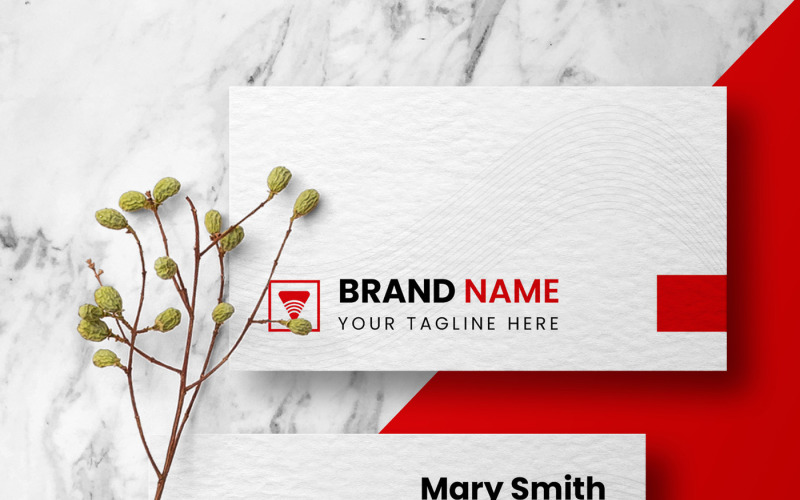 Creative White And Red Business Card Template Corporate Identity