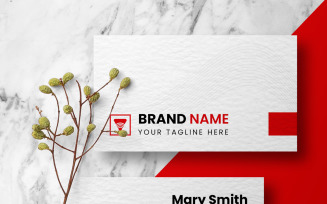Creative White And Red Business Card Template