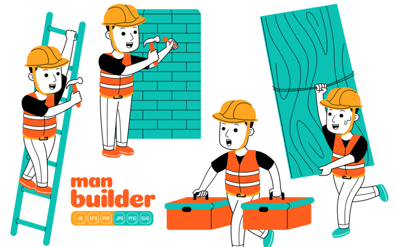 Man Builder Vector Pack #02 Vector Graphic