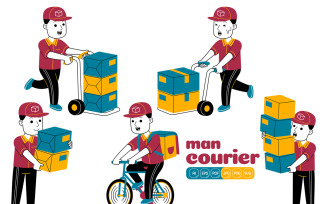 Man Courier Vector Pack #01