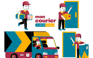Man Courier Vector Pack #03