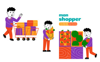 Man Shopper Vector Pack #03