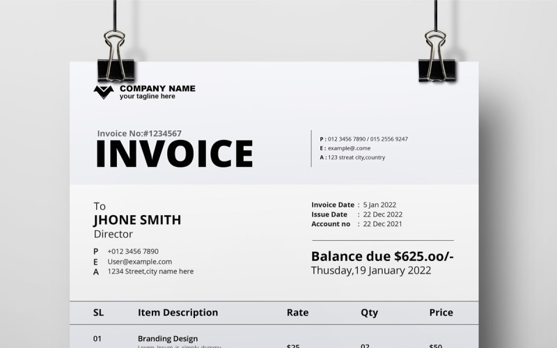 New Invoice Templates Layout Corporate Identity