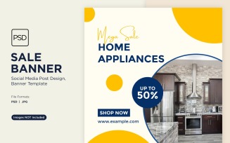 Super Sale on Home Appliances Banner Design Template.