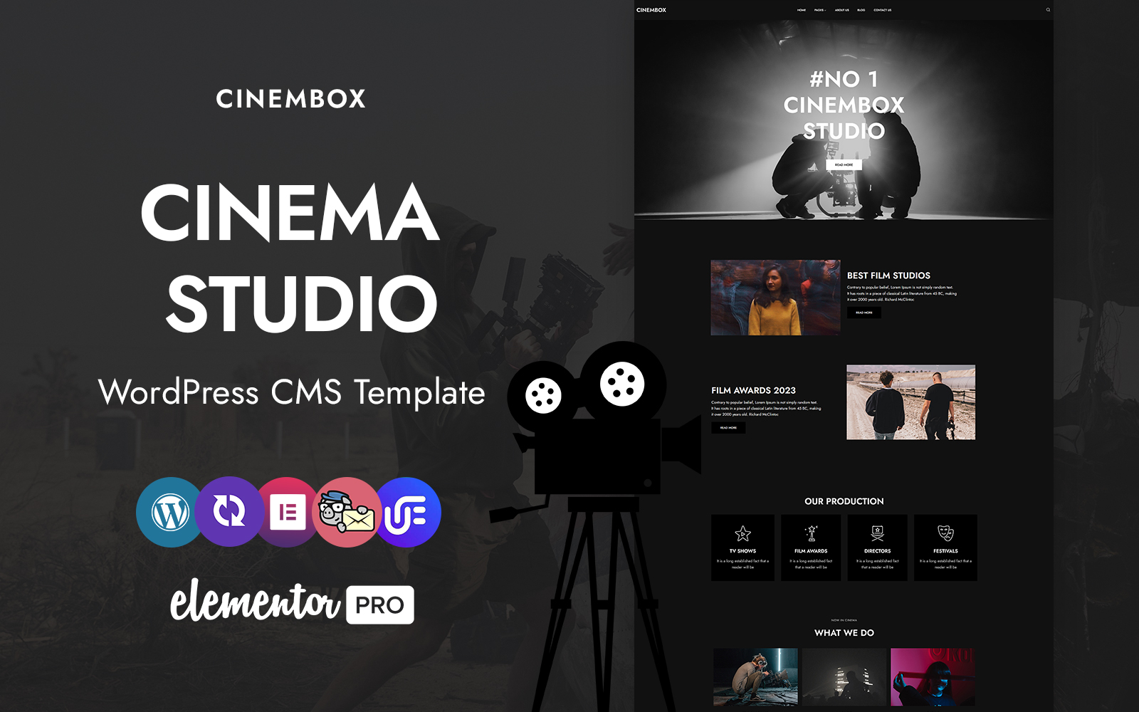 Cinembox -  Cinema Studio WordPress Elementor Theme