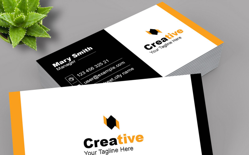 Creative Yellow Business Card Template Corporate Identity