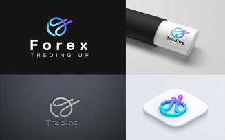 Forex Upward Trending Modern Abstract Logo Concept