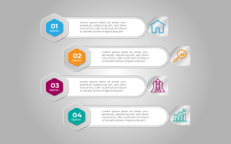 Four step vector infographic element template design.