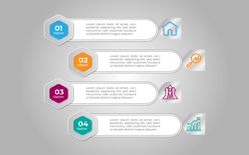 Four step vector infographic element template design. Infographic Element