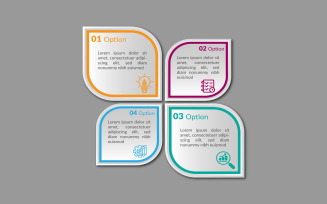 Four step workflow vector infographic template design.
