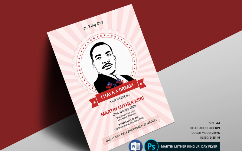 Martin Luther King Jr Day Flyer Template Corporate Identity