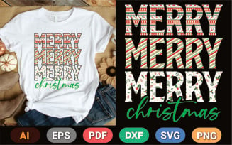 Merry Merry Merry Christmas T Shirt Design