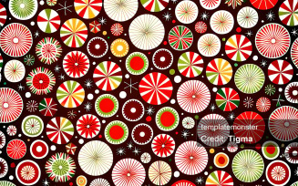 Beautiful and Unique Pattern of Circles and Flowers in Vibrant Colors - Digital Download