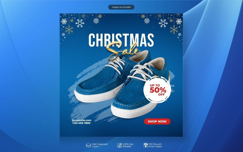 Christmas sale ads special offer social media post template Social Media