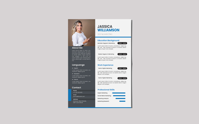 Jessica Easy Edit Resume | CV Template Resume Template