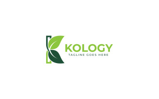 K Leaf Logo Template Design