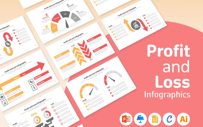 Profit and Loss Infographic Template Layout Infographic Element
