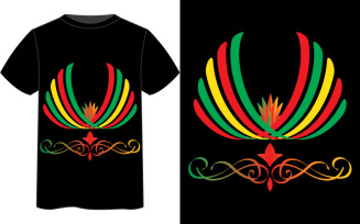 T-shirt design with a colorful shape and with abstract art Template