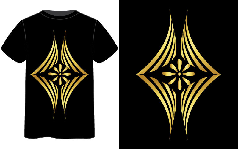 T-shirt design with a colorful shape art Template