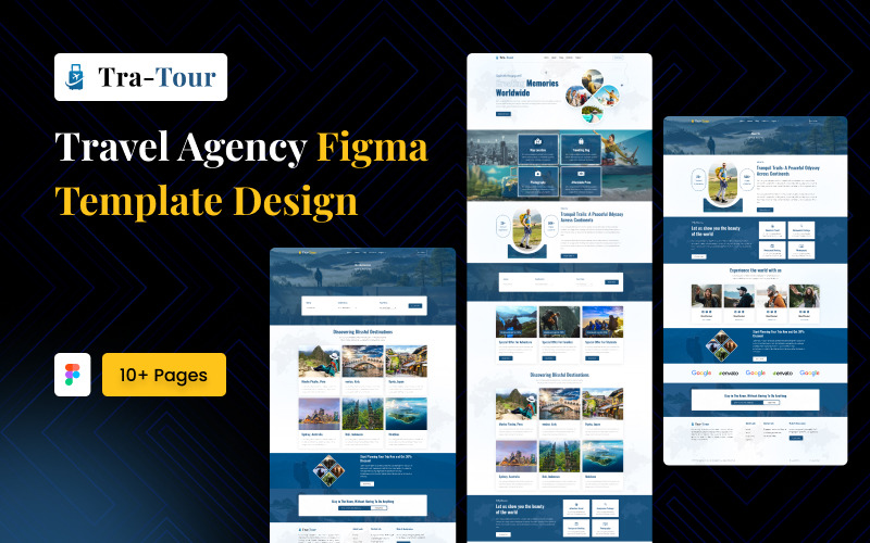 Travel Agency UI Figma Website Template Design UI Element