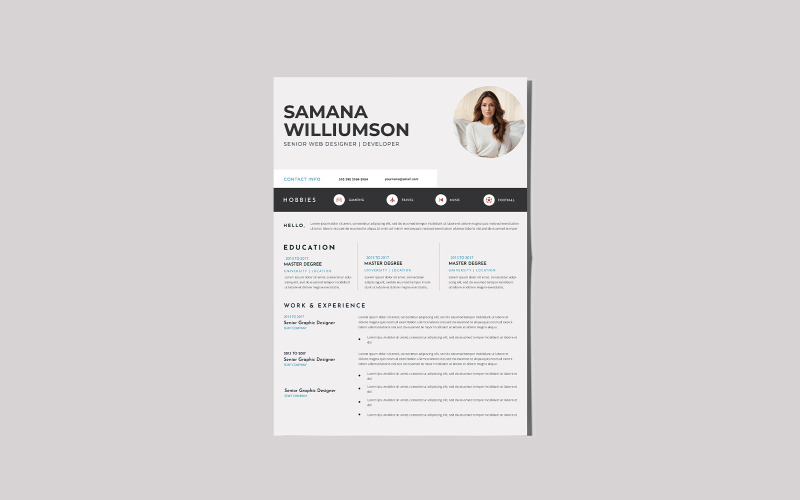 USA Style Best of Luck Resume | CV Photoshop Resume Template