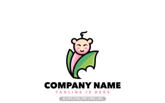 Baby leaf logo mascot design