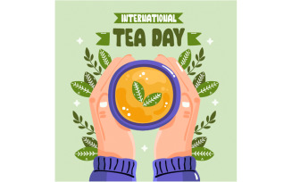 Flat International Hot Tea Day Illustration