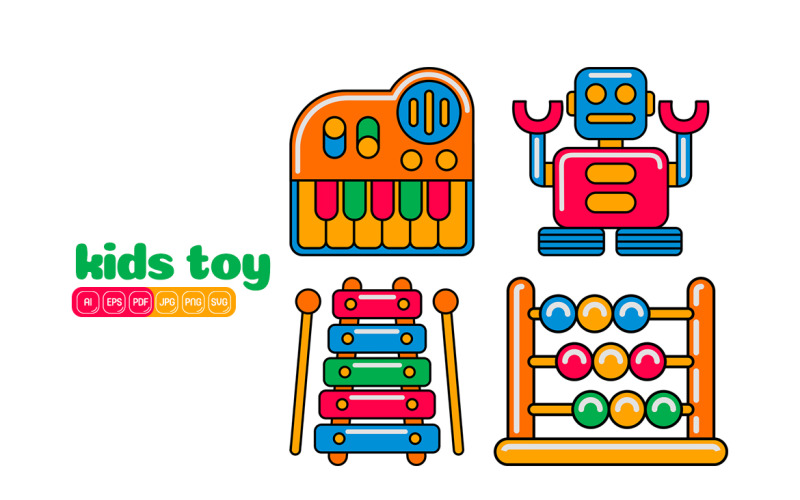 Kids Toy Icon Vector Pack #03 Vector Graphic