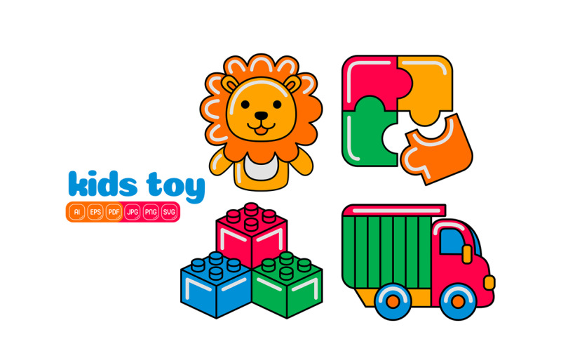 Kids Toy Icon Vector Pack #05 Vector Graphic