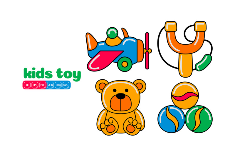 Kids Toy Icon Vector Pack #08 Vector Graphic