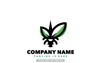 Leaf insect logo design template