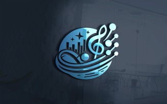 Music Store Logo Template Vector