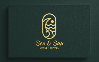 Sea and Sun - Sunset Travel Logo