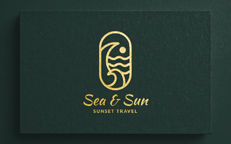 Sea and Sun - Sunset Travel Logo Logo Template