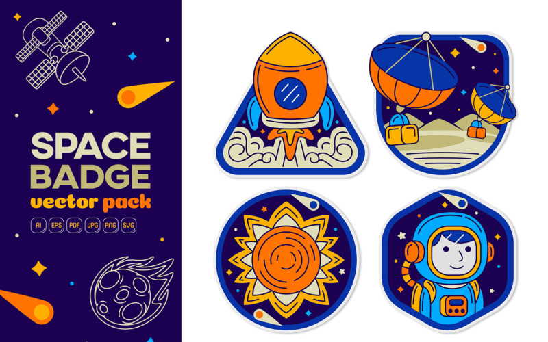 Space Badge Vector Paack #02 Vector Graphic