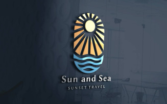 Sun and Sea Travel Agent Logo
