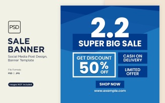 Big Sale on store and online fifty percent off Banner Design Template